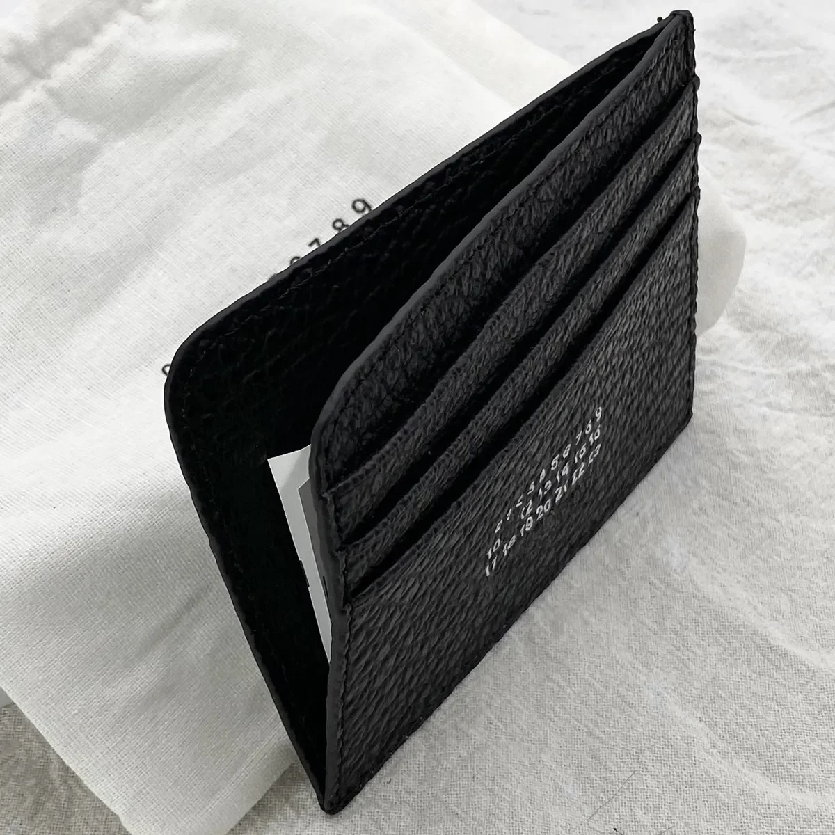 

22SS HGSC New Cowhide Four Corner Sewing Margiela Coin Purse Men Women Luxury MM6 Simple Black LOGO Business Fashion Card Bag