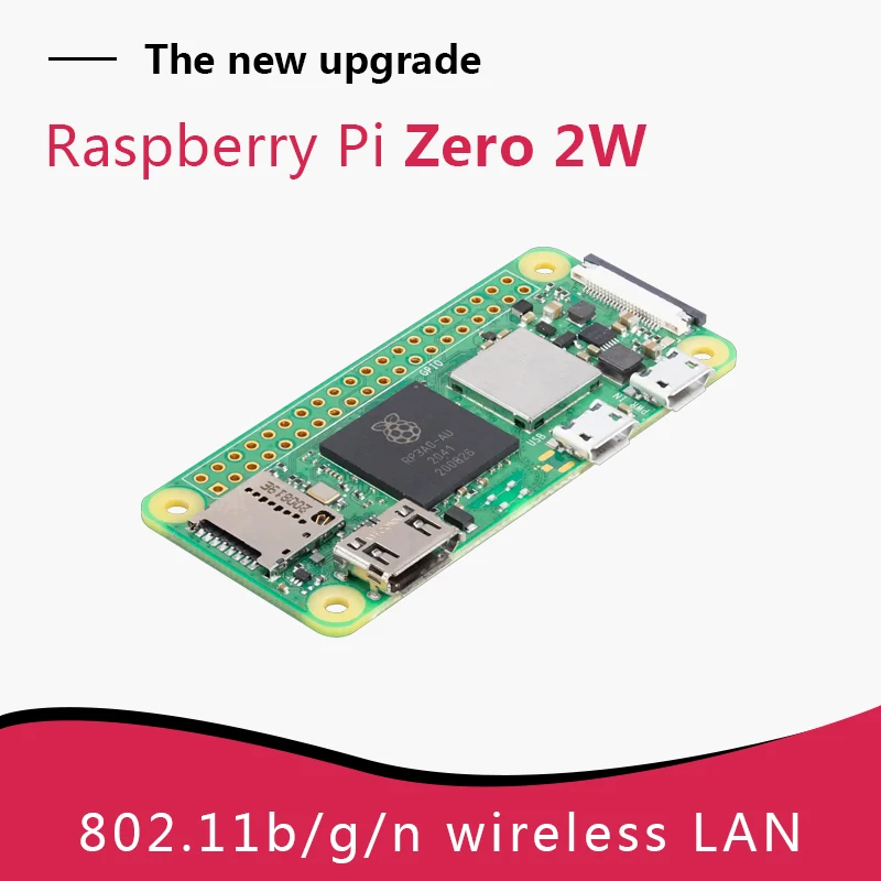 Новый чехол Raspberry Pi Zero 2 Вт 1 ГГц четырехъядерный 64-разрядный Arm Cortex-A53 CPU 512 Мб SDRAM