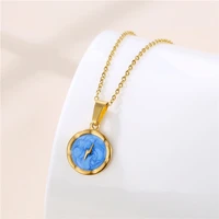 lightning necklace stainless steel necklace for women gold metal coin medal necklaces choker collier femme 2022 fashion jewelry