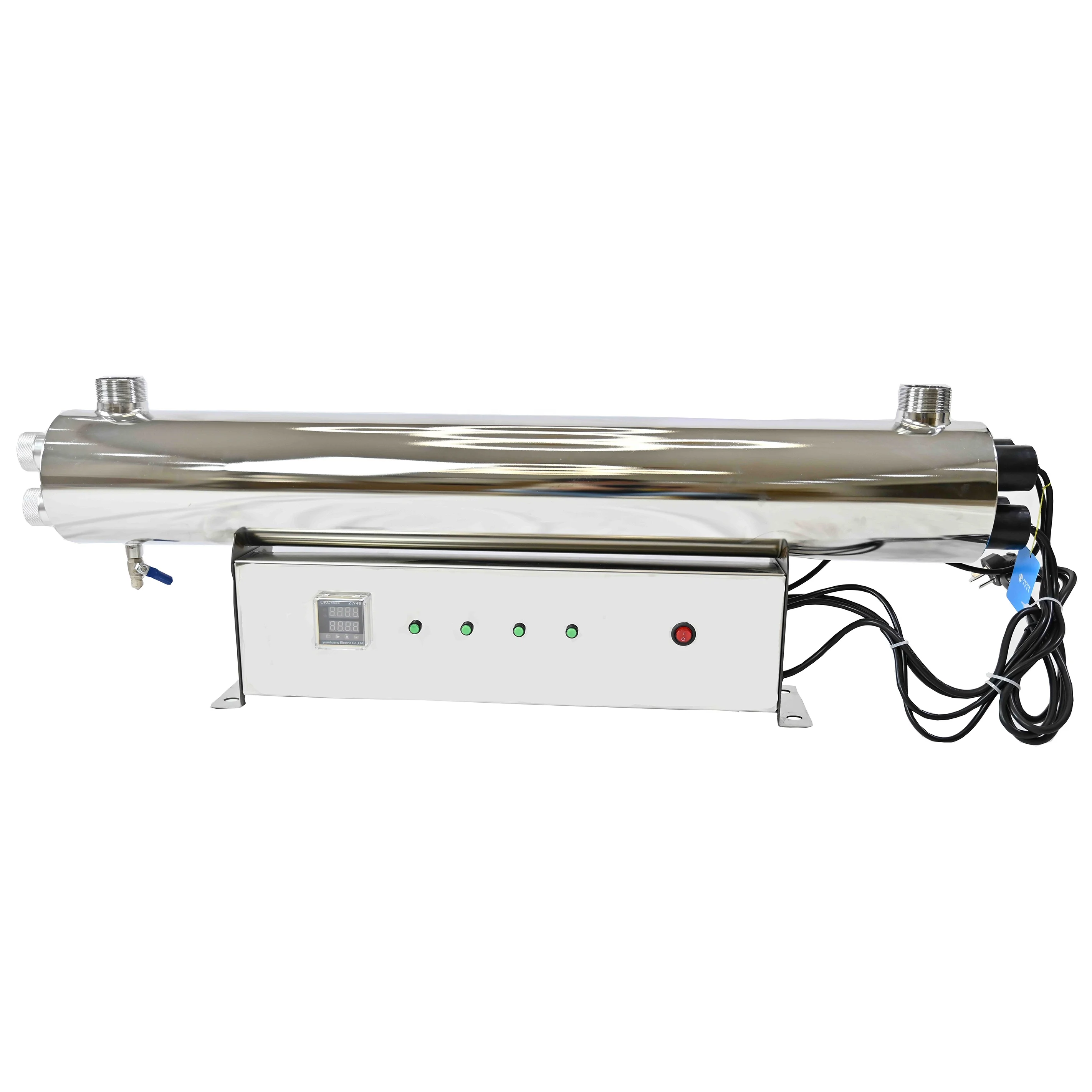 304SS Uvc промышленный стерилизатор UV-165W 36GPM 8 5 т/ч 165 Вт 220 В 1 дюйма BSP Male 910*135*135 мм CNJIA 10