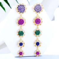 soramoore new luxury trendy charm pendant earrings for women wedding cubic zircon cz engagement party indian earrings for women