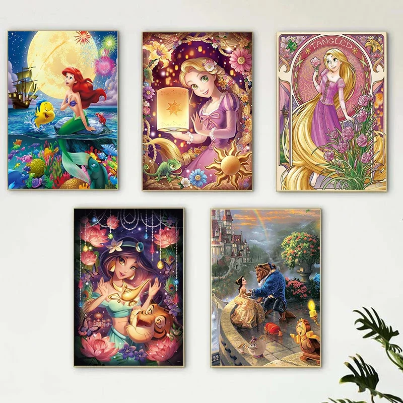 

Disney живопись на холсте, мультфильмы картина Микки Мауса Микки и Минни постеры и принты Qusdros для детской комнаты декор Cusdros