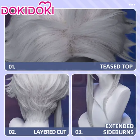 Косплей парик Пьеро, белый, синтетический