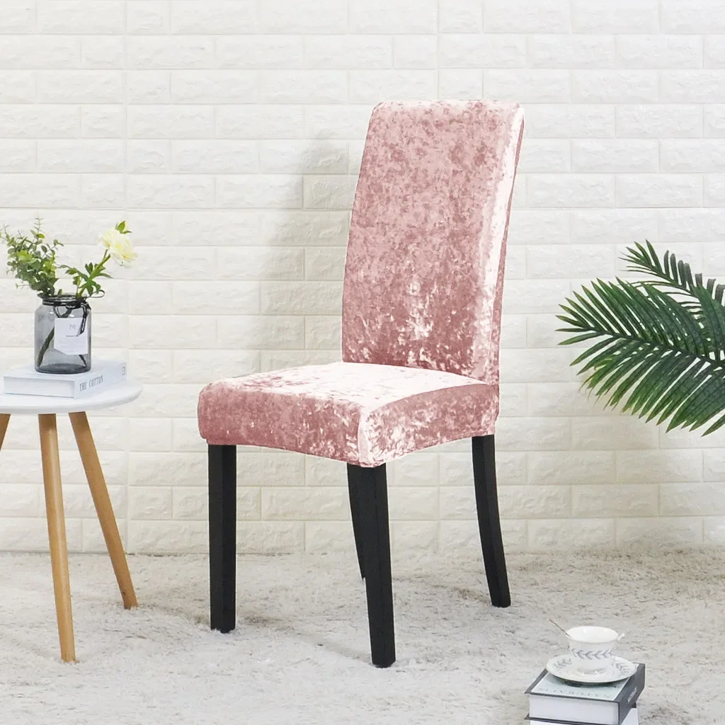 

Velvet Spandex Universal Size Solid Color Chair Cover for Hotel Banquet Wedding - Comfortable Covers for Dining Room Chairs.
