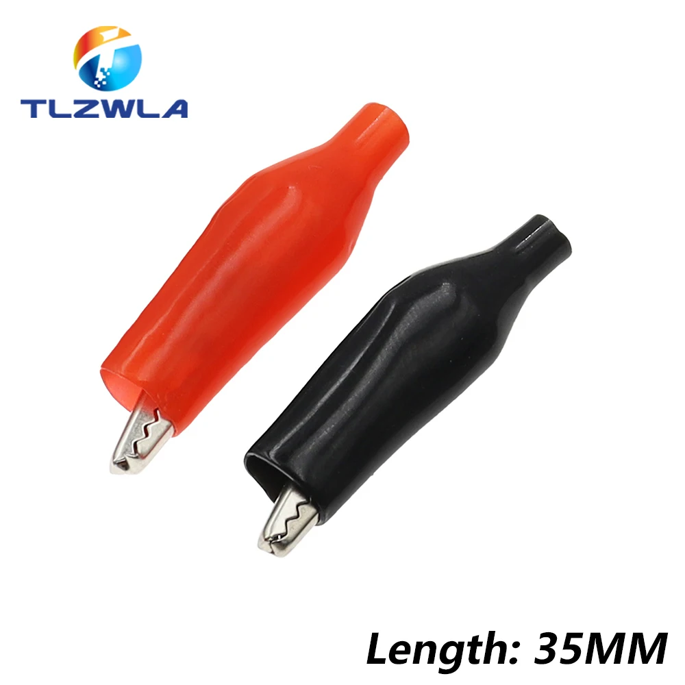 Электрические зажимы крокодил TLZWLA, черные и красные, 10 шт.
