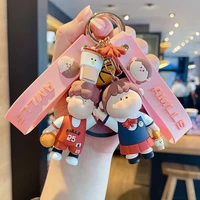 cartoon cute boy girl doll keychain keyring fashion couple bag charm holder ornament key chain car pendant accessories gift
