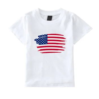 Toddler Kids Baby Girls Boys 4th Of July Summer Short Sleeve Independence Day T Shirt Tee American Flag Tops Soft Athletic Top 1
