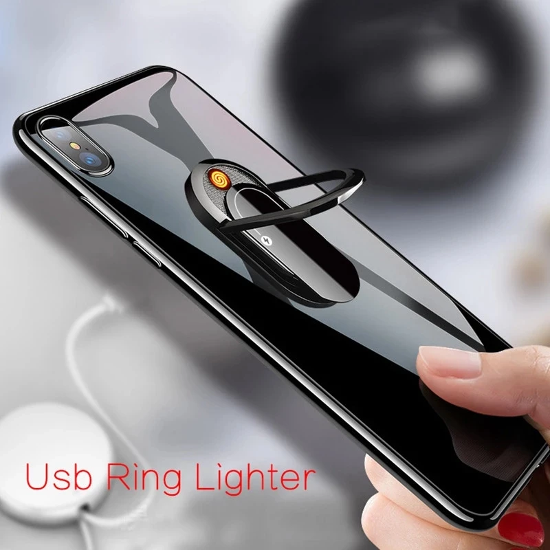 

2 In1 Creative USB Cigarette Lighter Can Do Mobile Phone Bracket Charging Lighter Multi-function Cigarettes Accessories Gifts