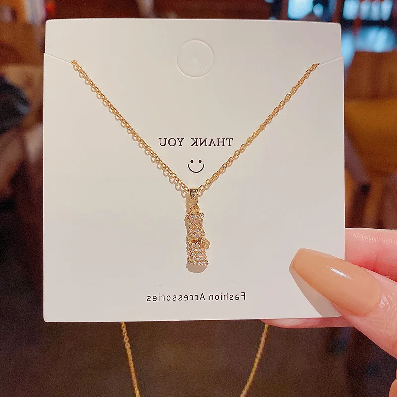 

Jewelry Gift Luxury Small Number Advanced Design Sense Rising Step By Step Bamboo Joint Titanium Steel Necklace