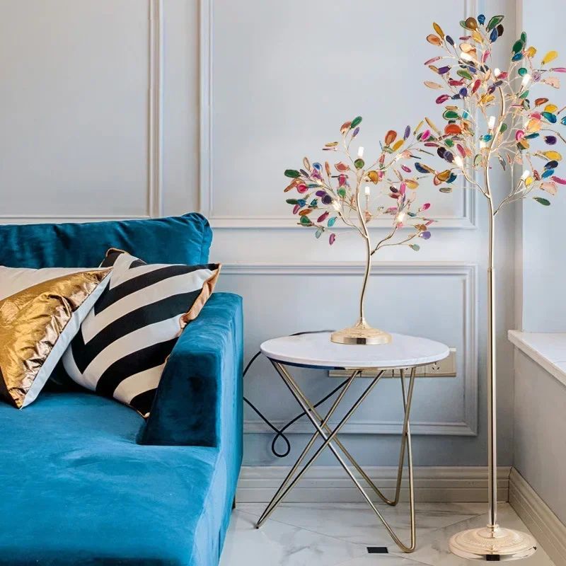 Современный роскошный красочный агатовый торшер для гостиной креативный в форме