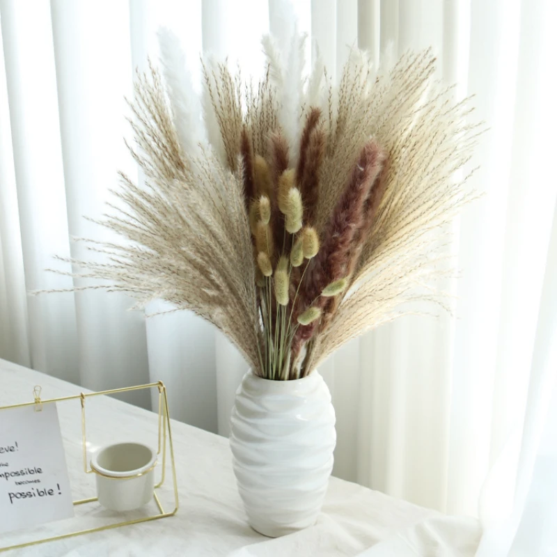

Natural Dried Pampas Grass Real Fluffy Dried Flowers Bouquet Boho Living Room Decoration Wedding Dried Flowers Arrangement