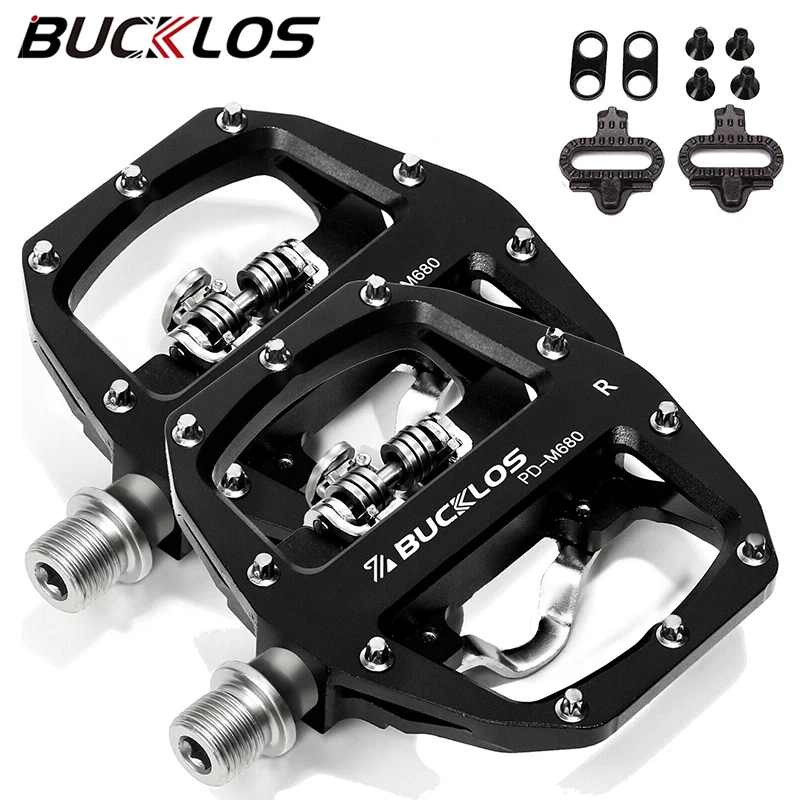 

Педали MTB подходят для плоских велосипедных педалей SPD с клипсами SPD, педали для горного велосипеда, самоблокирующаяся плоская двухцелевая педаль