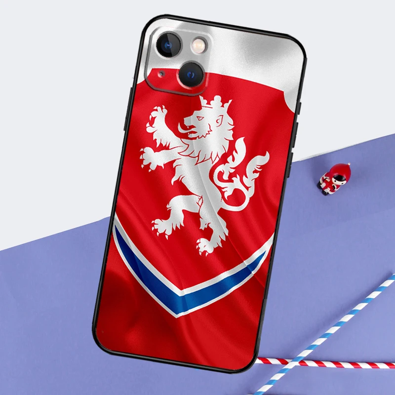 Чехол для телефона с флагом Чешской Республики iPhone 16 Pro Max 11 13 14 15 12 Mini XR Plus 16e Задняя