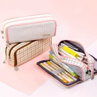 pencil bag portable durable zipper closure large capacity pencil case makeup bag pen holder stationery box