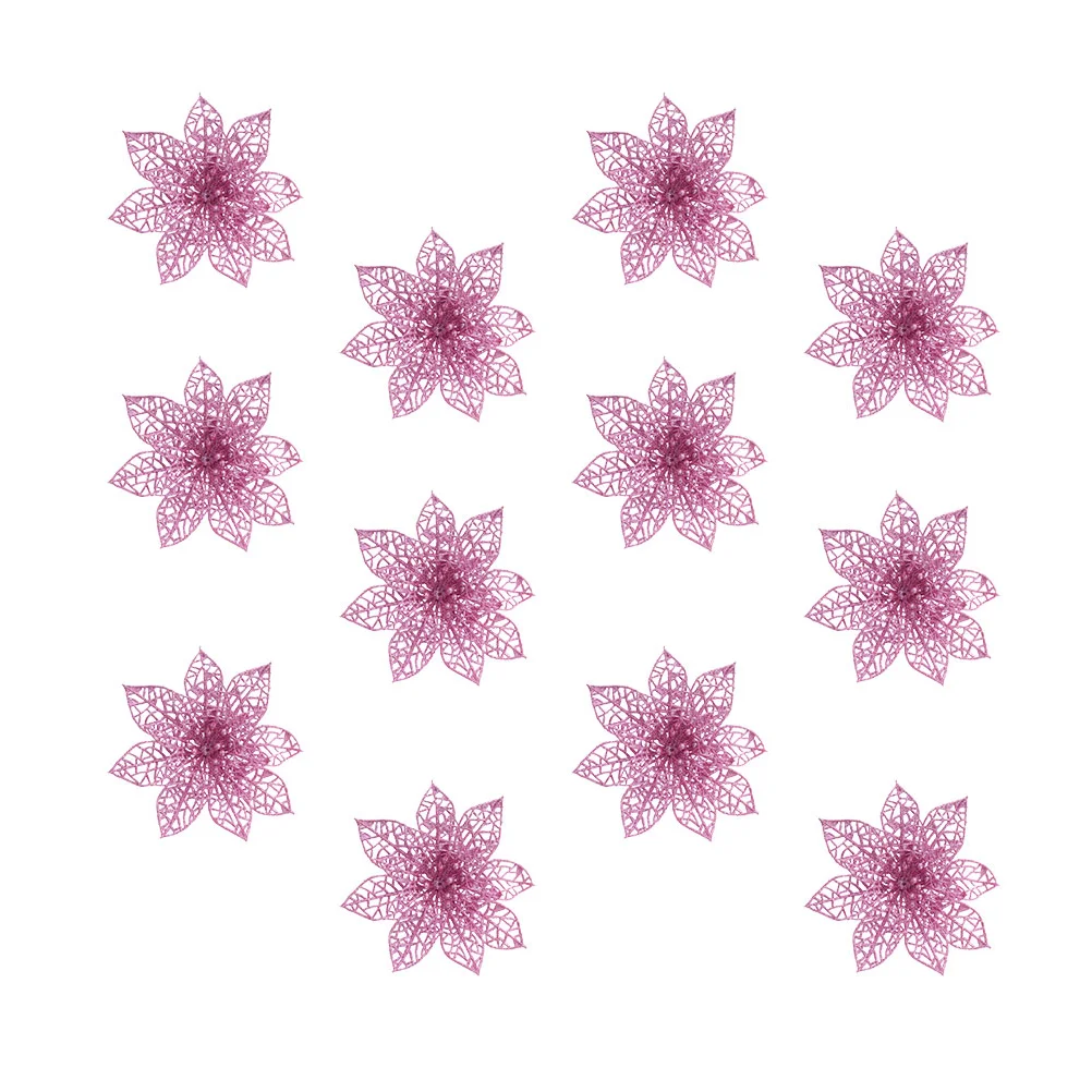 

20 Pcs Flower Decor Red Poinsettia Green Decor Winter Rose Poinsettia Artificiales Para Small Poinsettia Rattan