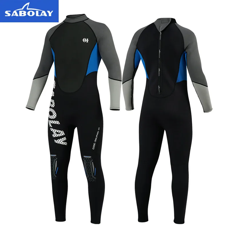 Men 3MM Scuba Neoprene Diving Suit UnderWater Spearfishing Surf Triathlon WetSuit Swimsuit Full Body Snorkeling Kitesurf Clothes