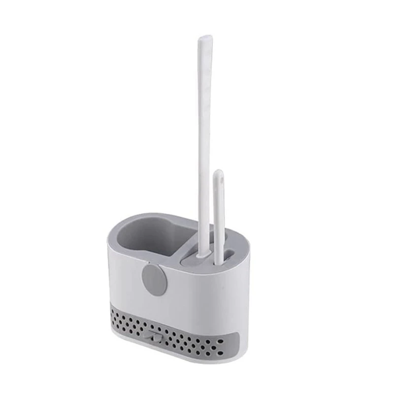 

Toilet Brushes And Holders,Deep Cleaner Toilet Brushes With No-Slip Long Handle Floor Standing Holder & Wall Mounting