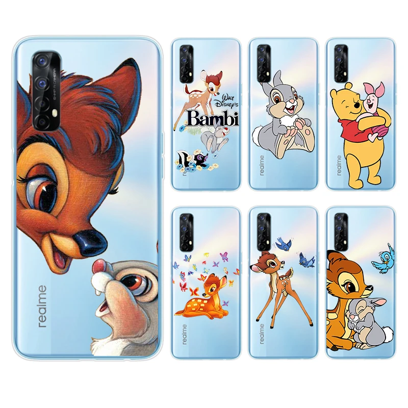 

Cute Bambi Thumper Transparent Shell For Realme 2 3 3i 5 5S 5i 6 6i 6S 7 7i Global X7 Pro 5G Phone Case Coque