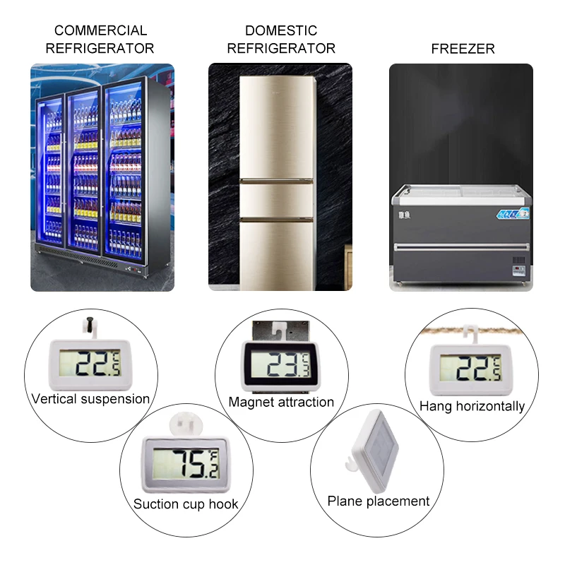 Цифровой термометр для холодильника с ЖК-дисплеем настенный подвесной Магнитный