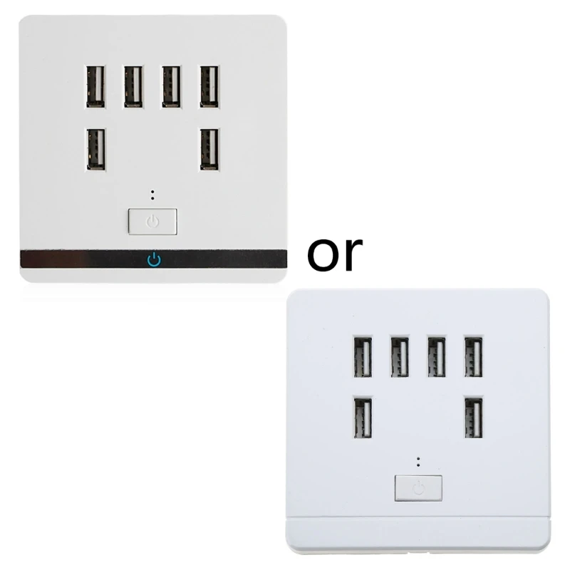 

USB Wall 3.4A 6 Port USB Wall Outlet Power Receptacle Socket Plate Panel