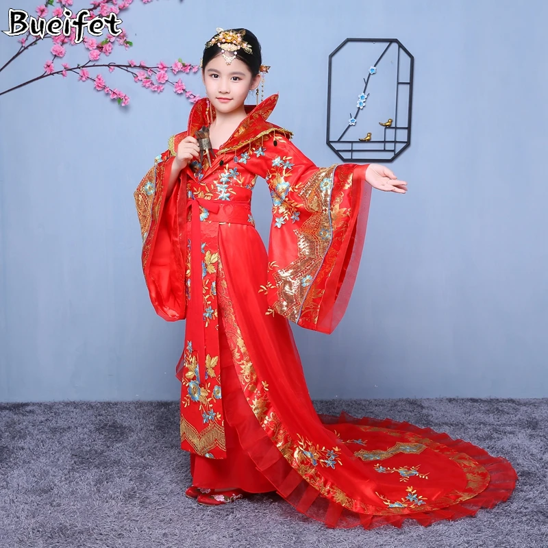 Chinese Traditional Hanfu Dress Girls Ancient Tang Dynasty Princess Dance Costume Fairy Elegant Folk Dress Hanfu Cosplay Costume