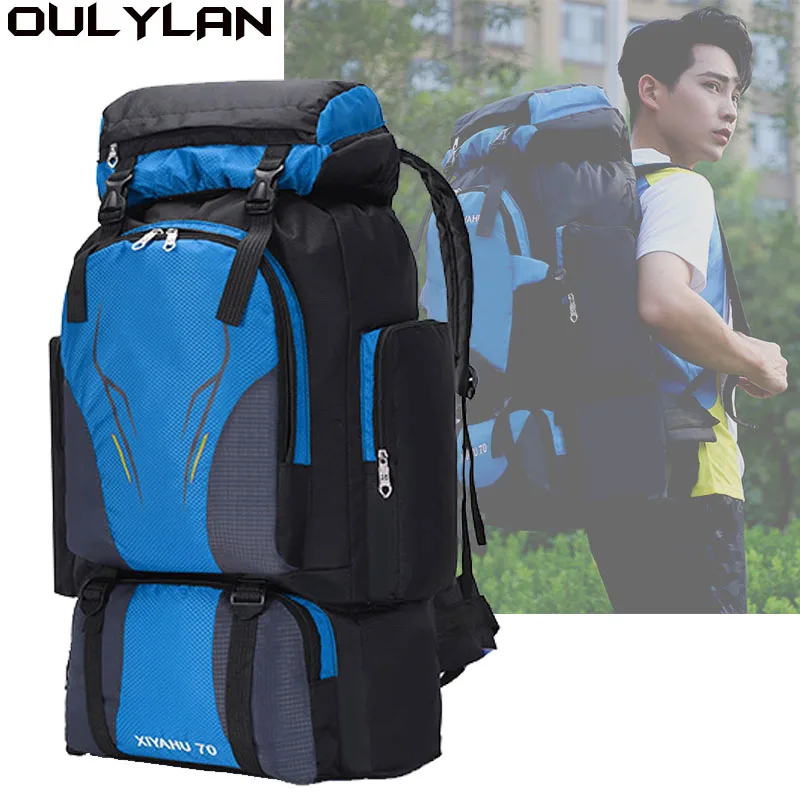 

2023 New Waterproof Camping High Capacity Hiking Backpack Travel Backpack Men Tactics Sports 70L Mountaineering Fishing Bag