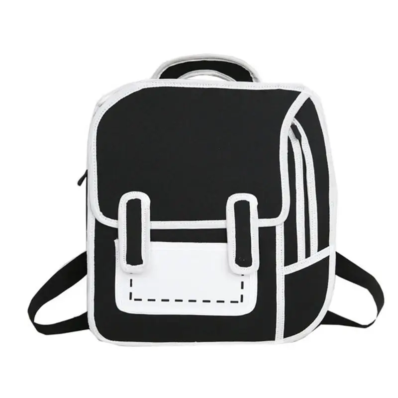 Creative Women Drawing Backpack Cartoon School Bag Comic Bookbag Designer Teenager Casual Girls Daypack Travel Rucksack Backpack