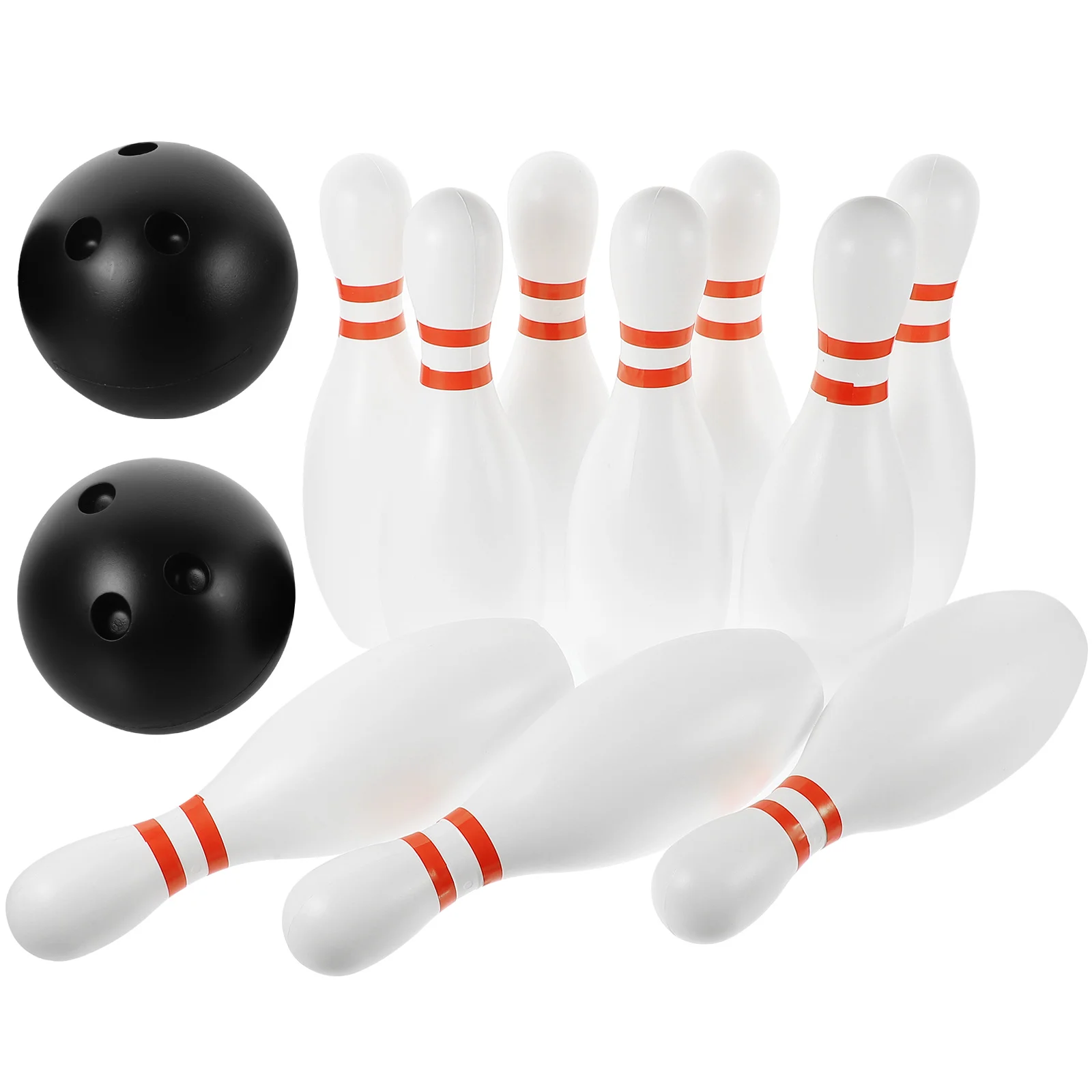 

Large Size Bowling Play Sets Indoor Outdoor Sports Bowling Games Toy for Kids(10pcs Bowling White+2pcs Balls Random Color)