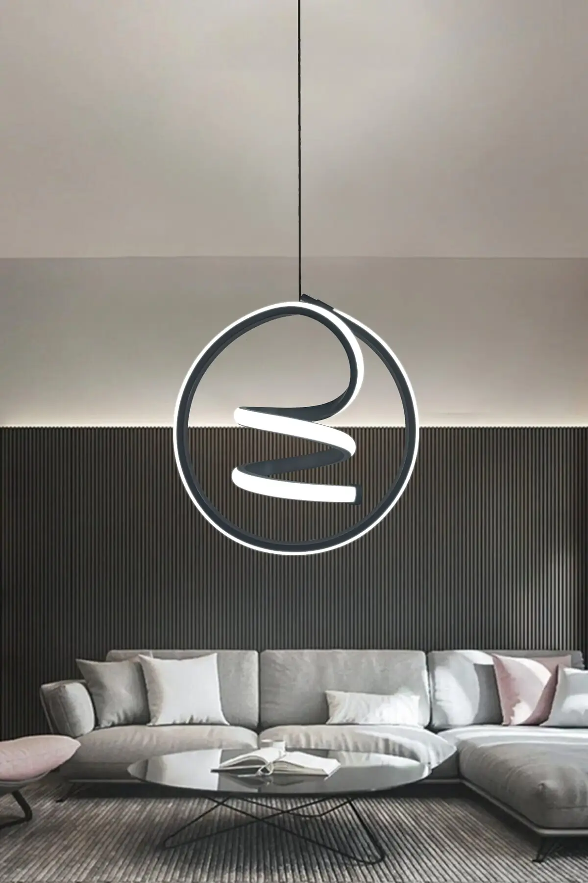 

Современная черная светодиодная люстра, коридор, спиральная Белая светодиодная люстра