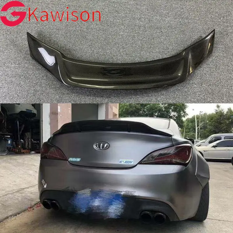 Фото Для Hyundai Genesis Coupe спойлер 2009 10 11 12 лет глянцевое углеродное волокно/FRP заднее крыло R style спойлер, аксессуары №1