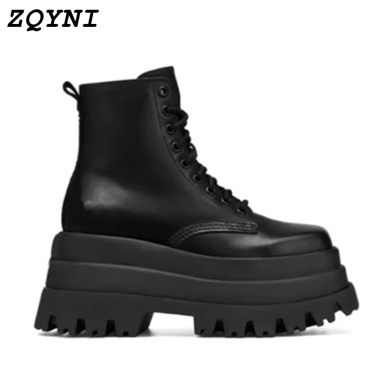 

ZQYNI-Botas hasta la rodilla para mujer, zapatos de tacón alto grueso, estilo Punk, con plataforma, informales, para fiesta