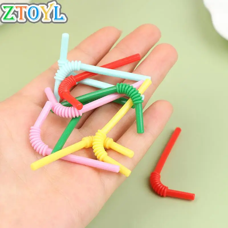 

10pcs 5cm*2.6cm 1:12 Dollhouse Miniature Resin Drinking Straws Simulation Furniture Model