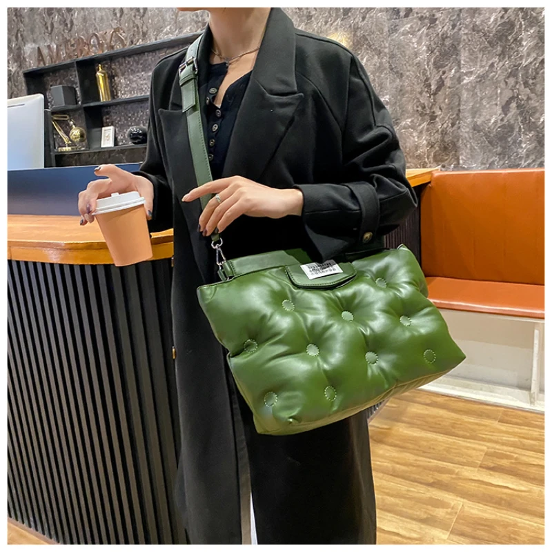 

2023 Повседневная объемная Подушка, корейская мода, женская сумка большой вместимости из мягкой искусственной кожи, сумки-мессенджеры на плечо, сумки-тоут