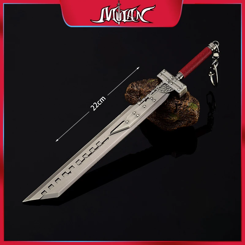 

Last Fantasy 7 Weapon 21cm Cloud Strife Key Chain Alloy Model Japanese Katanas Real Steel Swords Catana Sabers Toy Knife for Kid