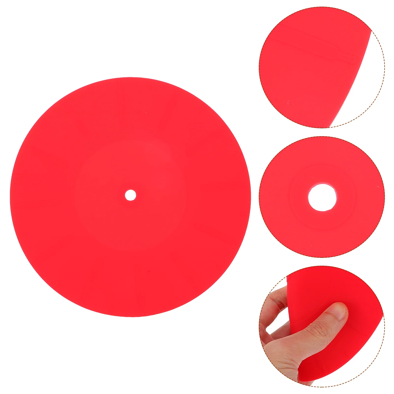 

Vinyl Record Mat Disc Protective Pad Red Accessories Anti-static Turntable Silica Gel