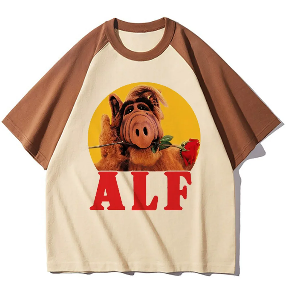 Футболки Alf женская дизайнерская смешная футболка Манга Женская графическая