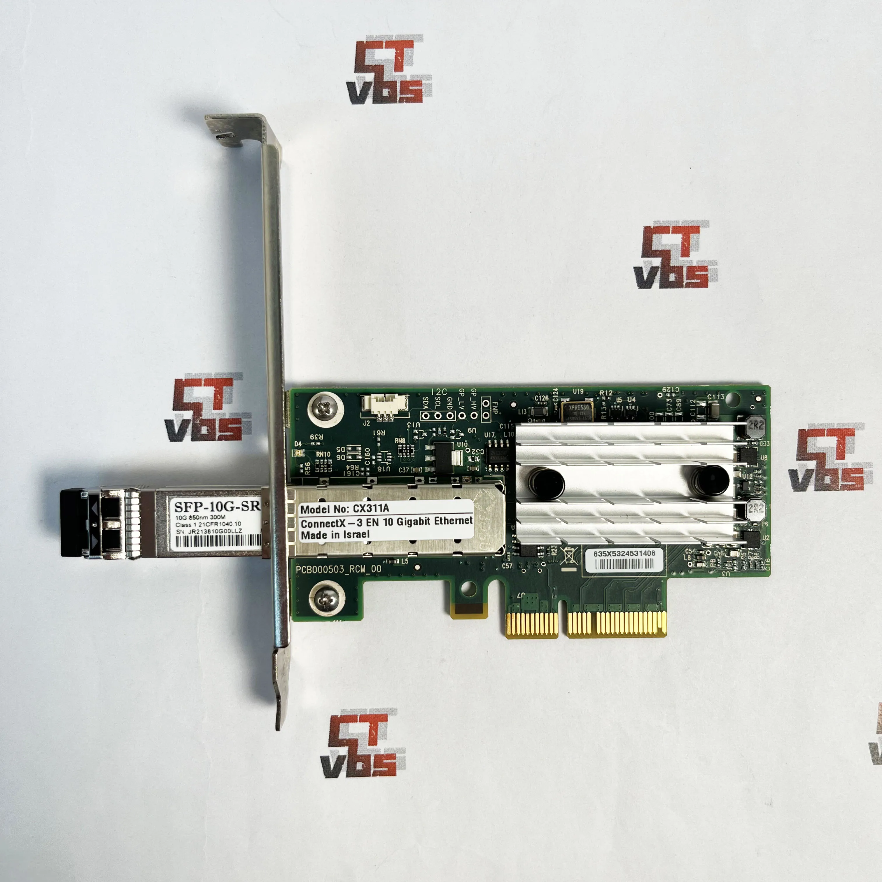 MCX311A-XCAT CX311A ConnectX-3 PCIe Network Adapter  SFP-10G-SR Optical Tranceiver Module