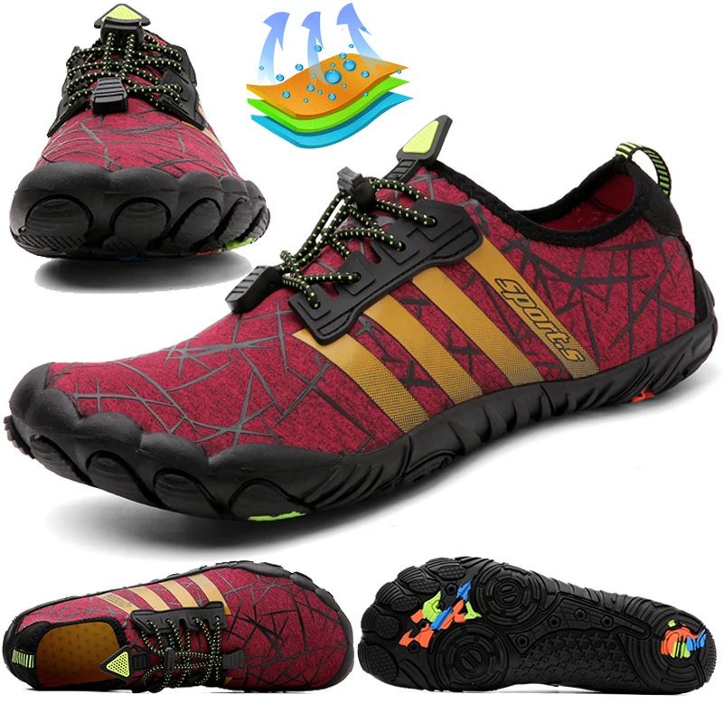

2022 New Unisex Wading Shoes Waterproof Five Fingers Shoes Breathable Comfortable Swimming Sneakers Convenient Beach Shoes