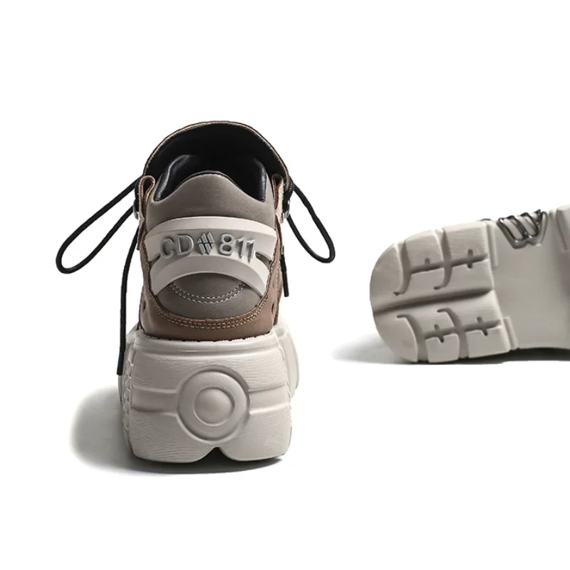 Spring New Spanish Punk Small Leather Street Shooting Retro Rock Shoes Women's Metal Platform Casual Pumps