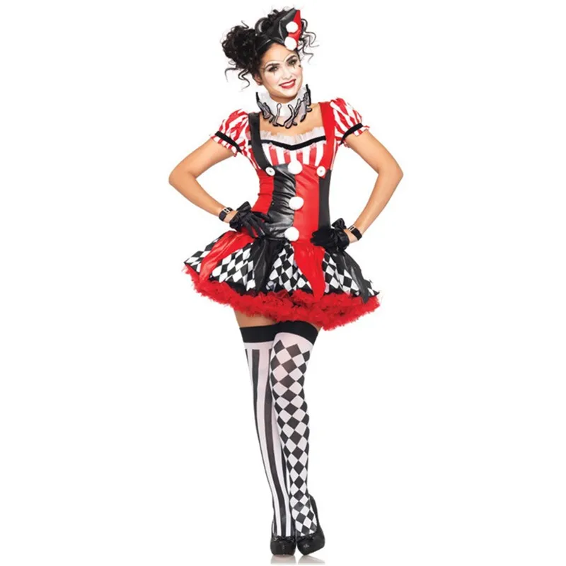 

Halloween Adult Circus Joker Performance Costume Carnival Party Clown Funny Cosplay Dress