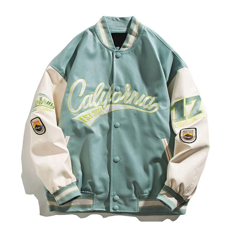 Мужская мотоциклетная куртка Бомбер уличная из искусственной кожи мужская