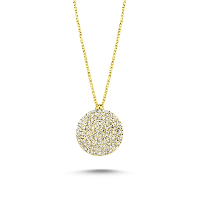 

Silver 925 Sterling Round Zircon Stone Necklace