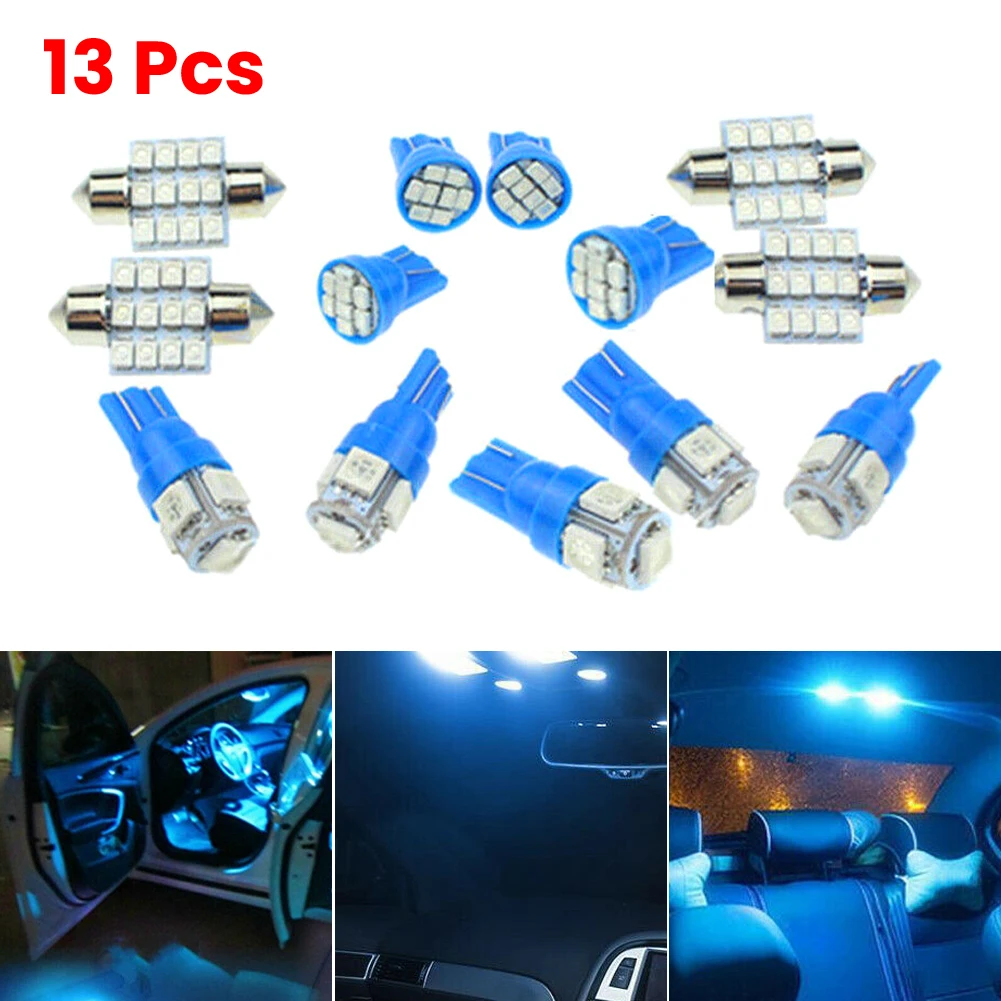 

High Quality 13x Car Interior LED Lights for Dome License Plate Lights 12V Kit Accessories