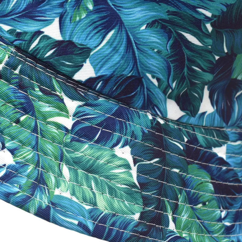 Панама с верхними листьями двусторонняя уличная пляжная дорожная шляпа рисунком