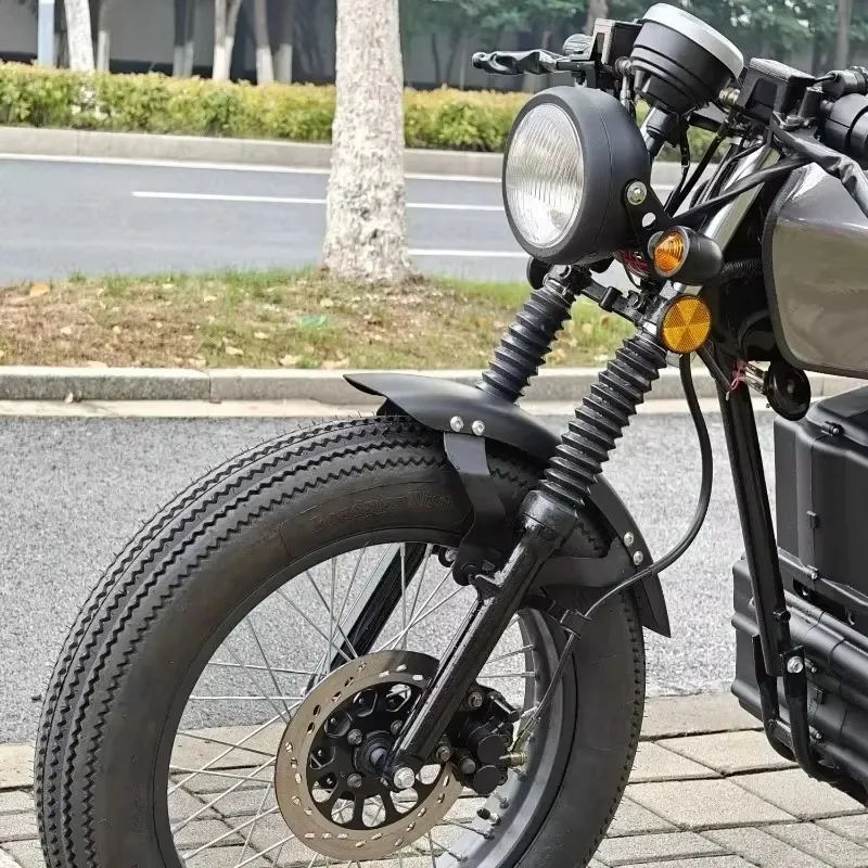 Фото Электрический мотоцикл CG 125 в винтажном стиле с двигателем 5000 Вт, литиевой батареей 50 Ач и дисковыми тормозами №4