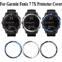 metal bezel ring time frame glass screen protector cover for garmin fenix 7x 7 solar sapphire smart watch fenix7 protective case