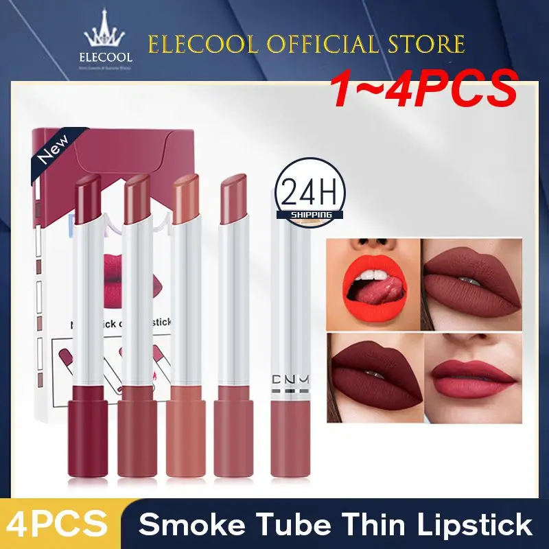 

1~4PCS Lip Gloss Cosmetics Makeup Makeup Set For Lips Long Lasting Beauty Influencers Popular Makeup Lipstick Matte 4 Colors