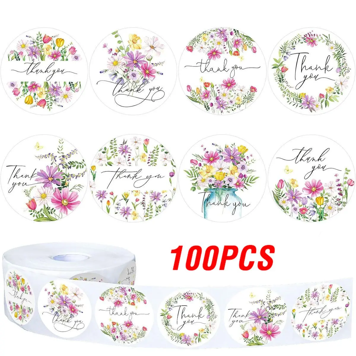 

Круглые наклейки "Спасибо", бумага, 100-500 шт