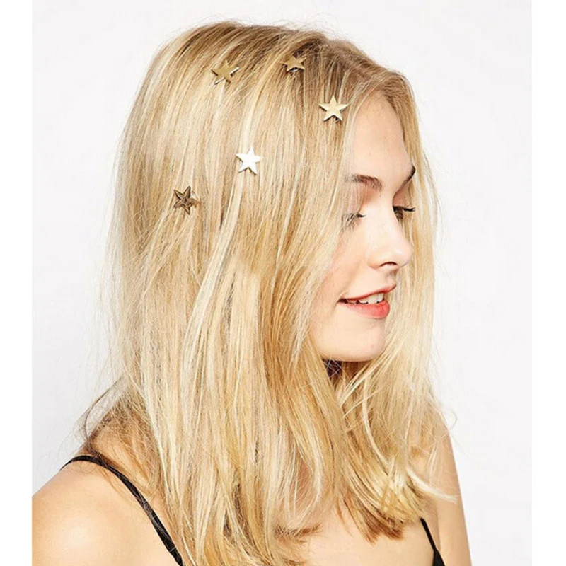

5pcs/bag New Hairpin Hair Sticks Star Shape Trendy Vintage Metal Hair Accessories Headwear Hairstyle for Women Jewelry H053