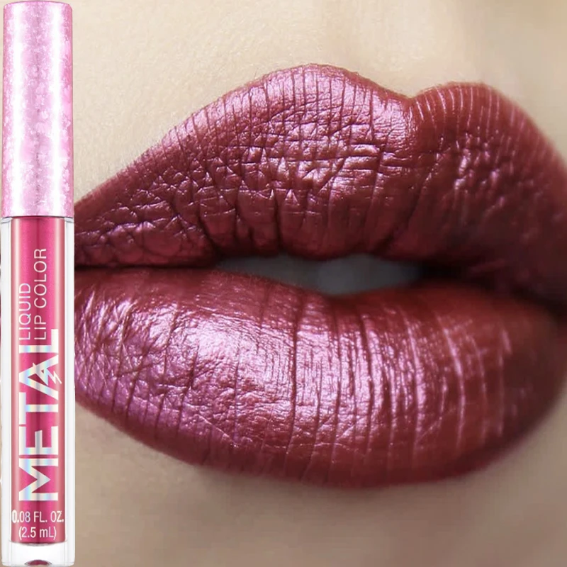 

12 Color Metal Glitter Liquid Lipstick Waterproof Nude Matte Metallic Lip Gloss Long-lasting Not Fading Lip Tint Makeup Cosmetic